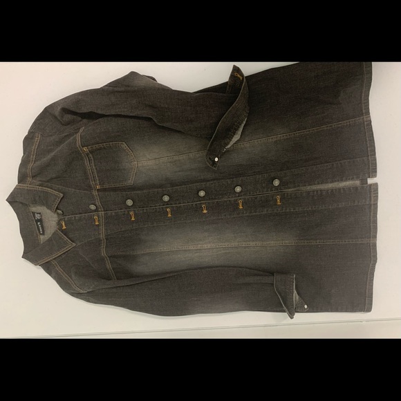 REDUCED AGAIN! JEANS jacket faded black new size 14 Long style - Picture 5 of 7